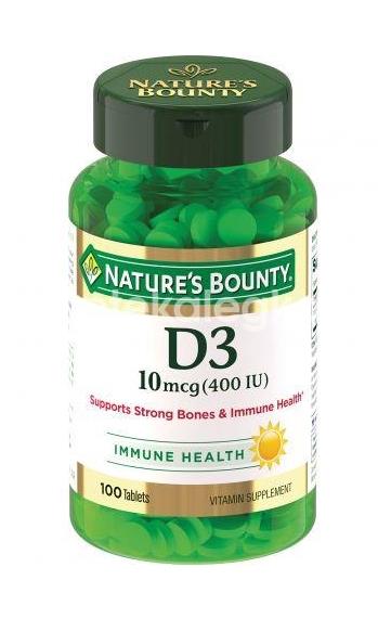 Нейчес баунти вит.d3 400мг. №100 таб. [nature's bounty] - 1
