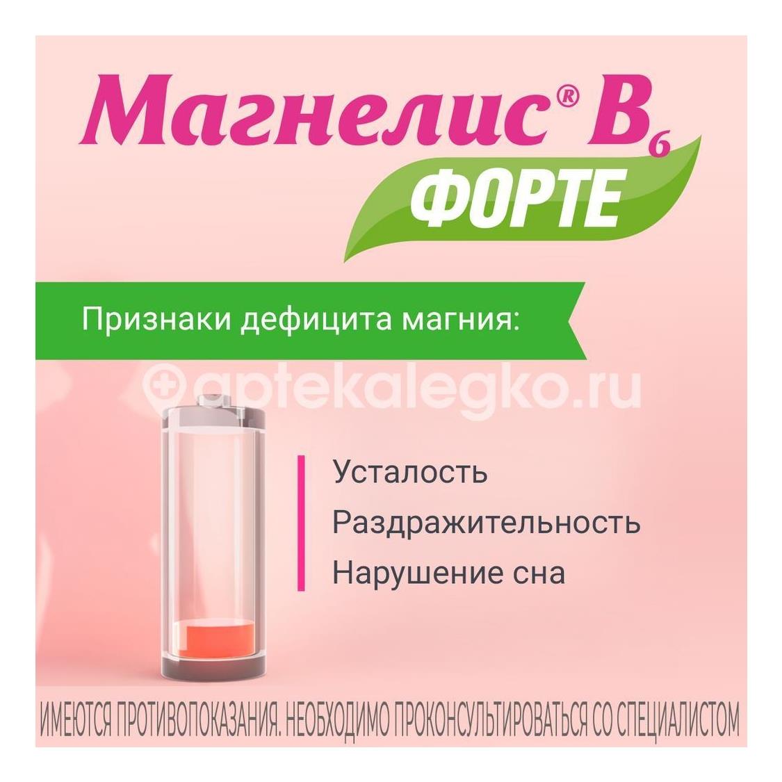Магнелис в6 форте 100мг.+10мг. №30 таб. п/п/о - 5
