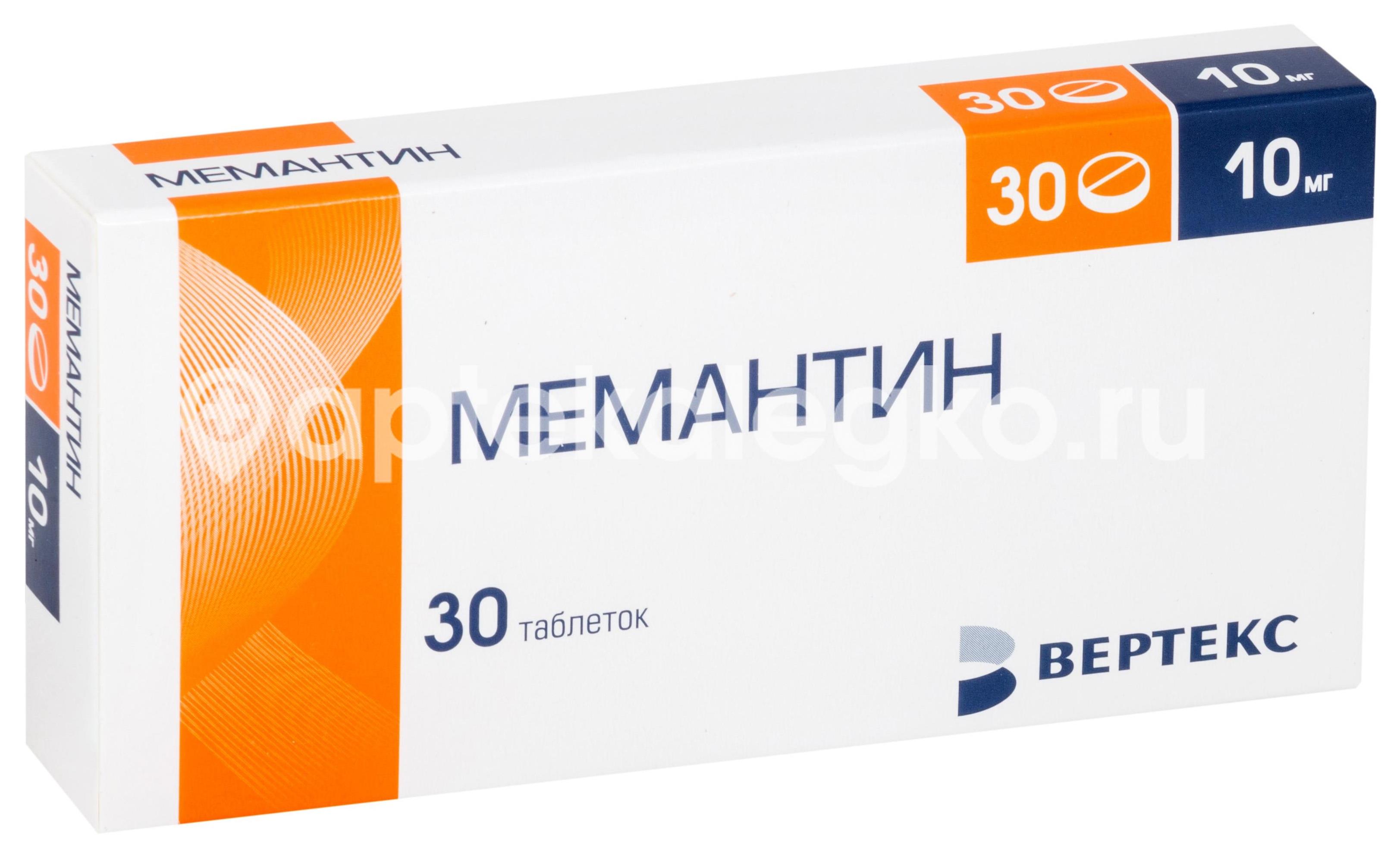 Мемантин 10мг. 30шт. таблетки покрытые пленочной оболочкой - 1