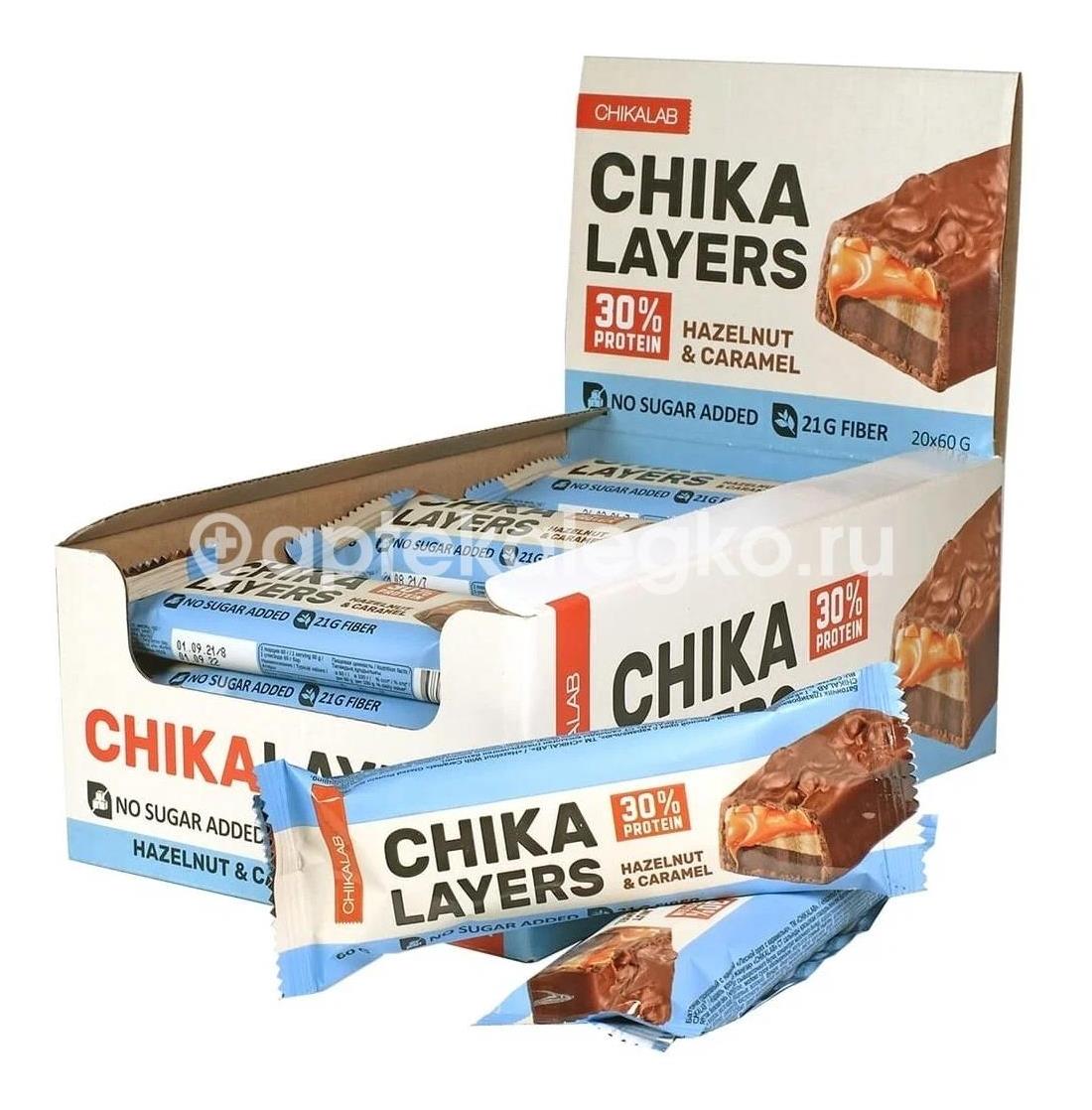 Chika layers батончик хруст. печенье + шоколад 60г - 1