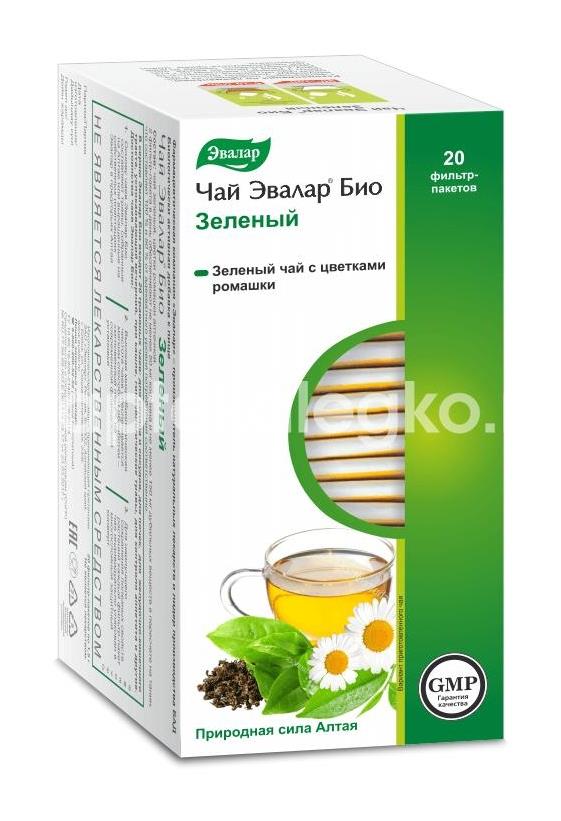 Чай эвалар био зеленый 20шт. чай 1,5г. пакет - 2
