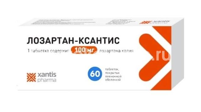 Лозартан - ксантис 100мг. таблетки покрытые пленочной оболочкой 60 шт. - 1