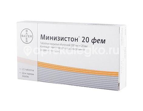 Минизистон 20 фем 21шт. таблетки покрытые оболочкой - 2