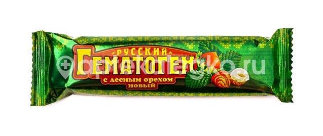 Гематоген русский лесной орех 40г. плитка - 1