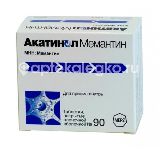 Акатинол мемантин 10мг. 90шт. таблетки покрытые пленочной оболочкой - 2