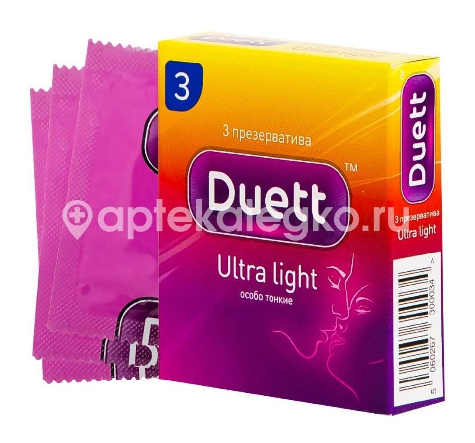 Duett ultra light презервативы особо тонкие 3 шт. - 1