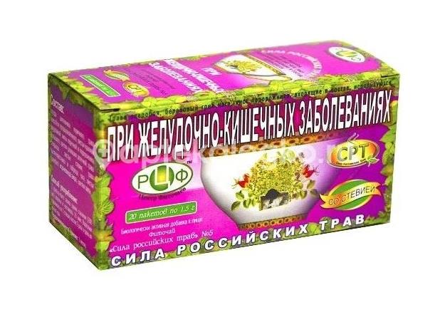 Сила российских трав желудочно - кишечный 5шт. фиточай 1,5г. со стевией пакет - 1